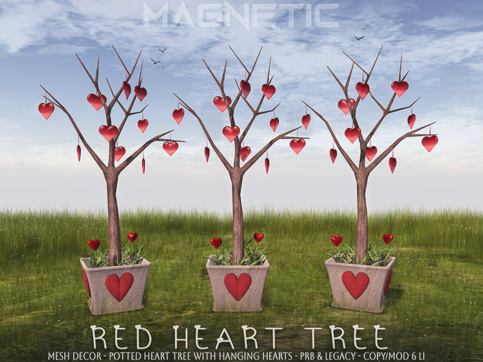 Magnetic - Red Heart Tree