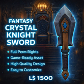 Fantasy Crystal Knight Sword – High-Quality 3D Weapon Model | Full Perm | Game & Virtual World Ready