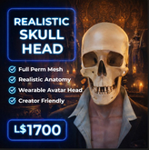 Realistic Skull Head for Second Life – Full Perm Mesh Horror & Gothic Avatar Head