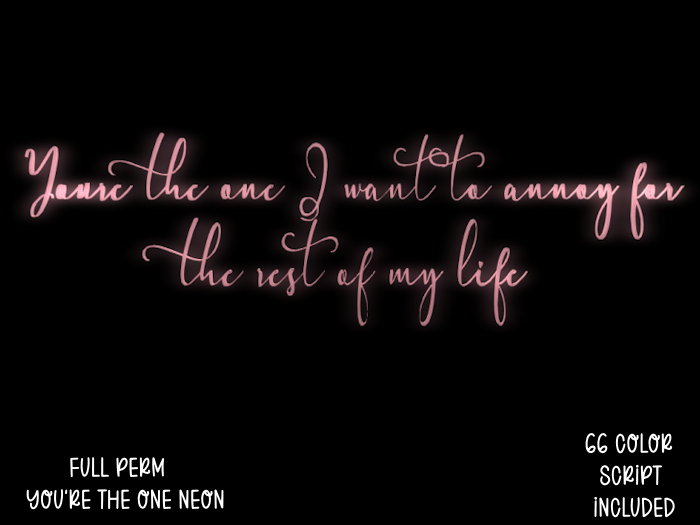 ~ VV ~ You're The One Neon - Full Perm