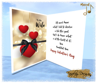 ~FDA~To My Beautiful Wife Valentine Card~