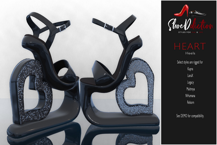 Heart Heels Black
