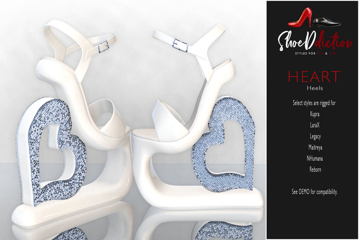 Heart Heels White
