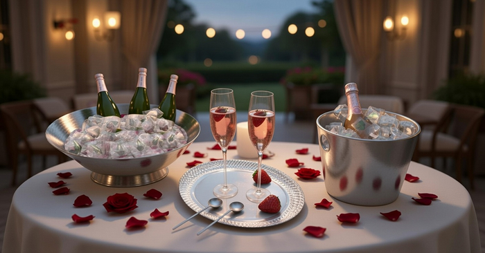 Romantic champagne set