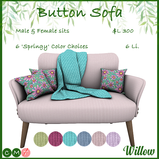 Willow Button Sofa 'Springy'  (ADD ME)