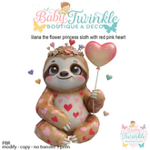 lilana the flower princess sloth with red pink heart