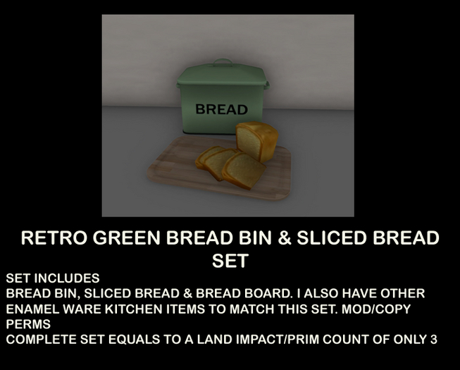 GREEN BREAD BIN SET 