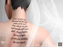 [Nerium] Back Tattoo - Always Forgive