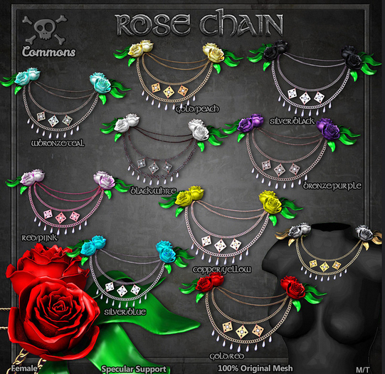 [The Forge] Rose Chain, Gold/Orange -CBOX