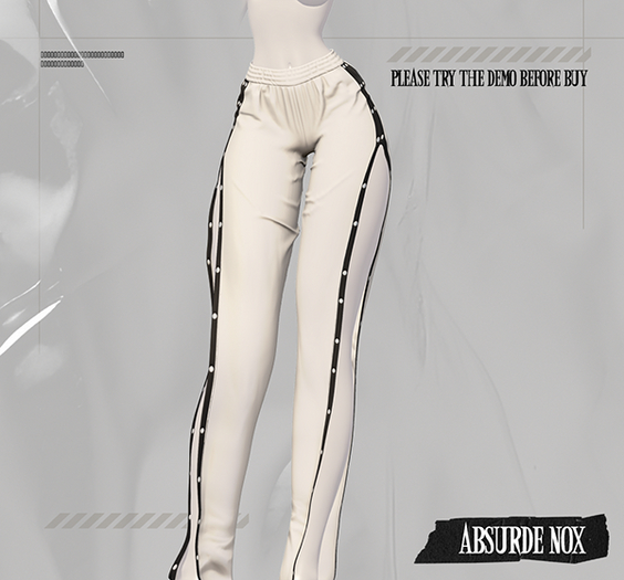 Absurde Nox - Jogging Fendu // White