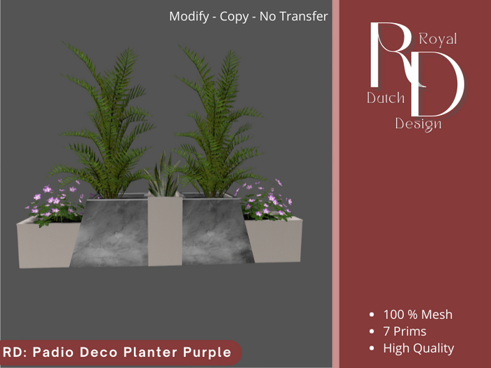 RD: Padio Deco Planter Purple Flowers