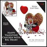 Happy Valentine Chicken with Big Heart