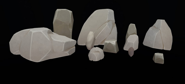 .[Hearthwood]. Stylized Stone Rocks Set (Environment Props)