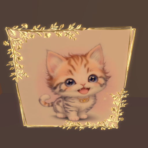 Golden Kitty Photo Frame