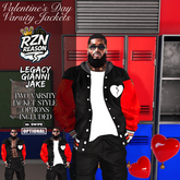 [RZN] VALENTINE HEARTBREAK VARSITY JACKET [R/W] - M