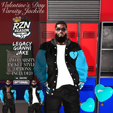 [RZN] VALENTINE HEARTBREAK VARSITY JACKET [BLUE] - M