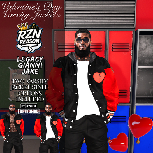 [RZN] VALENTINE HEARTBREAK VARSITY JACKET [RED] - M