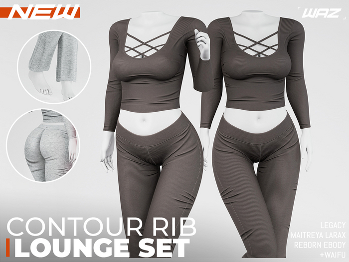 WAZ - Contour Rib Lounge Set (Asphalt)