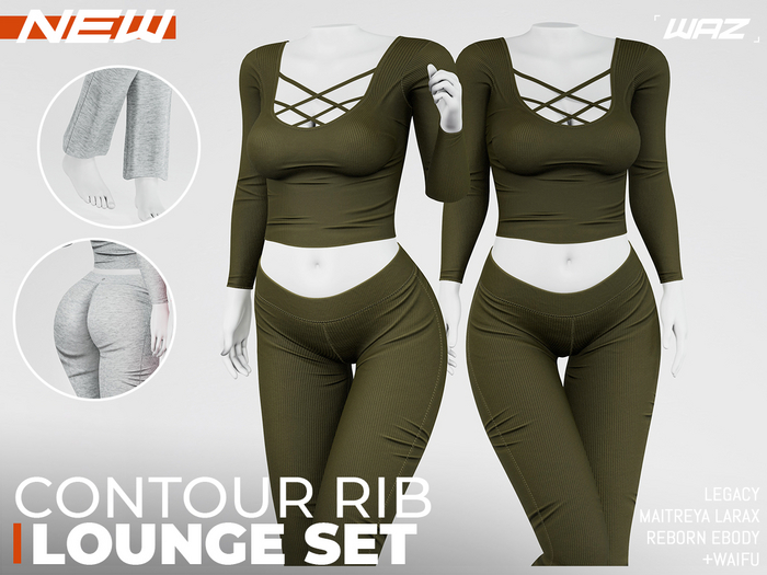 WAZ - Contour Rib Lounge Set (Olive)