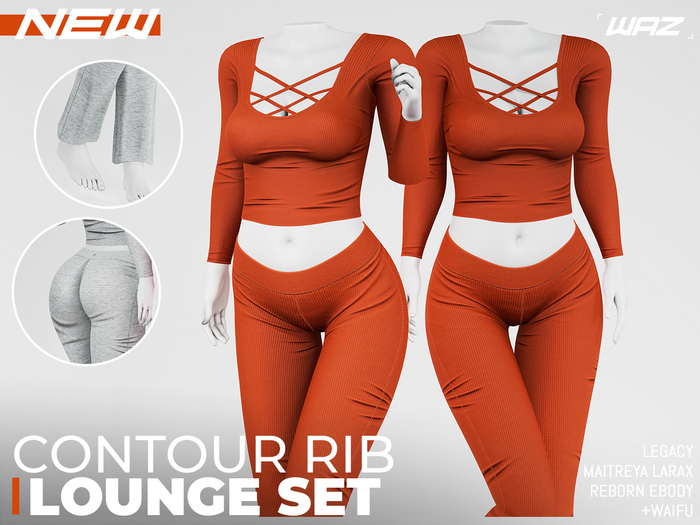 WAZ - Contour Rib Lounge Set (Orange)