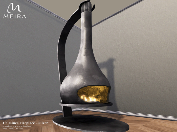 Meira Chiminea Fireplace - Silver