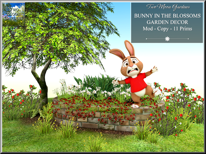 Bunny in Blossoms Garden Decor