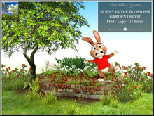 Bunny in Blossoms Garden Decor