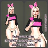 STRIPED SWEATER  OUTFIT Valentine's Day-PINK