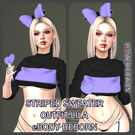 STRIPED SWEATER  OUTFIT-LILA