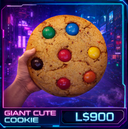 Giant Cute Cookie (Handheld) – Copy Permission Fun Prop | Sweet Candy Decor & Photo Accessory for Second Life