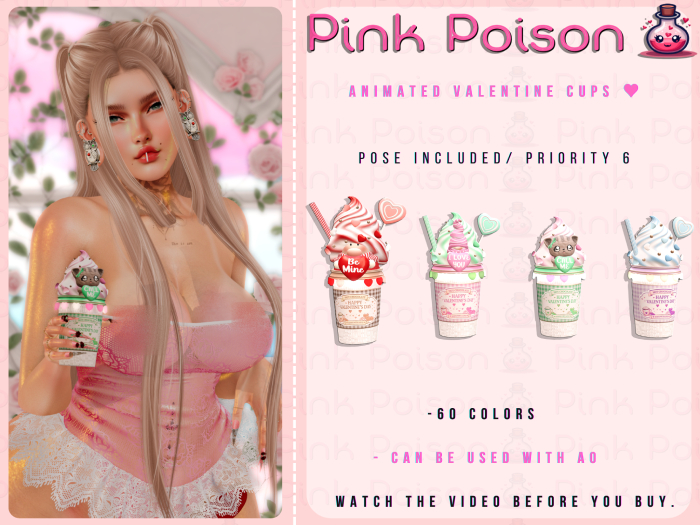 Pink Poison - Animated Valentine Cups "Fullpack"