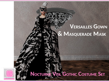 Nocturne Veil Gothic Costume Set – Versailles Gown & Masquerade Mask