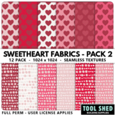 Tool Shed - Sweetheart Fabrics - Pack 2 - Valentines Textures