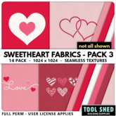Tool Shed - Sweetheart Fabrics - Pack 3 - Valentines Textures