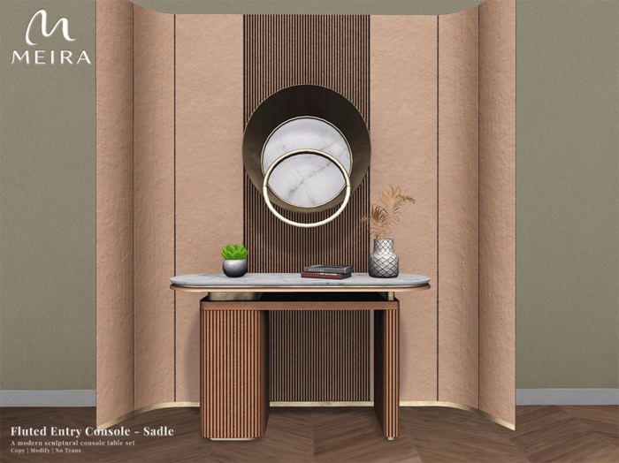 Meira Fluted Entry Console - Sadle