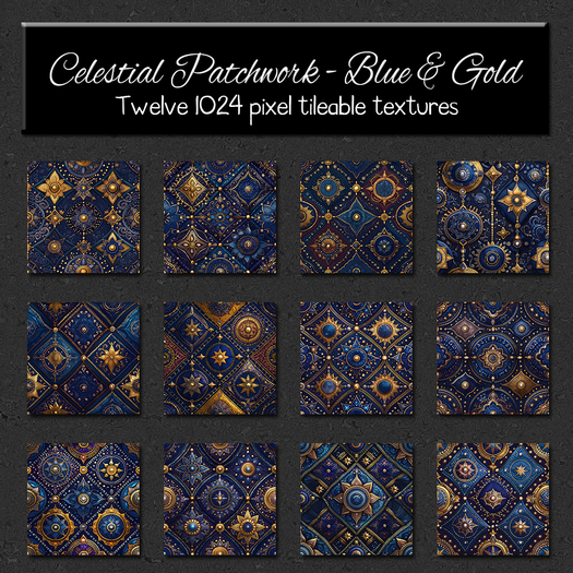 *Wallflowers* Celestial Patchwork - Blue & Gold