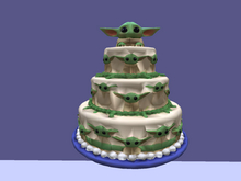 baby yoda triple layer cake