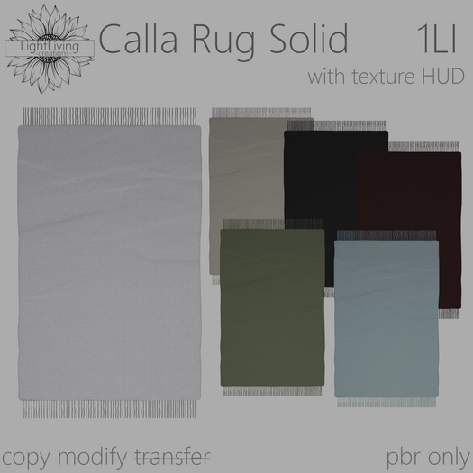 ~LLc~ Calla Rug Solid 1LI w. texture HUD
