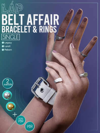 Belt Affair Bracelet & Rings by LAP (White)