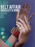 Belt Affair Bracelet & Rings by LAP (Red)
