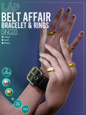Belt Affair Bracelet & Rings by LAP (Black)