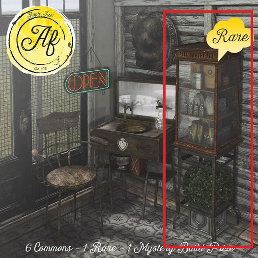 Apple Fall Barber Supply Cabinet RARE