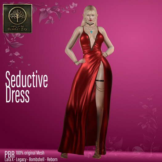 Seductive Dress Red - PBR  - Lara X - Legacy - Bombshell - Reborn - Scarlet Fey