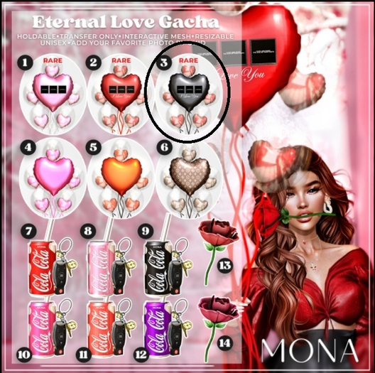 3. MONA - Love Balloons - Photo Black RARE