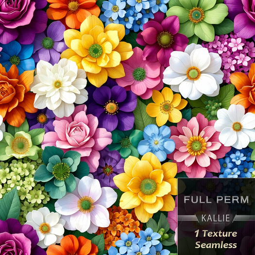 KJ Colors Flowers Texture Seamless