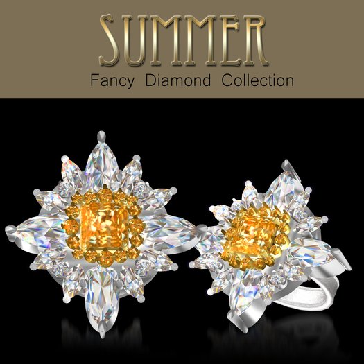 Exquisite Summer Fancy Yellow Diamond Ring