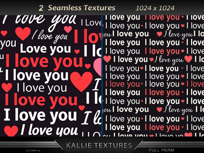 You Textures Second Life Marketplace - KJ I Love You Textures Seamless