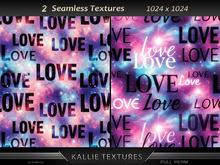 KJ Neon Love Text Textures Seamless