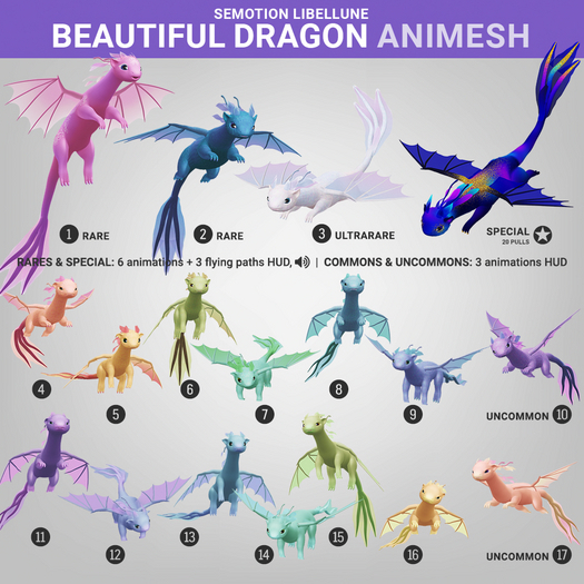 SEmotion Libellune Beautiful Dragon Animesh #1 RARE