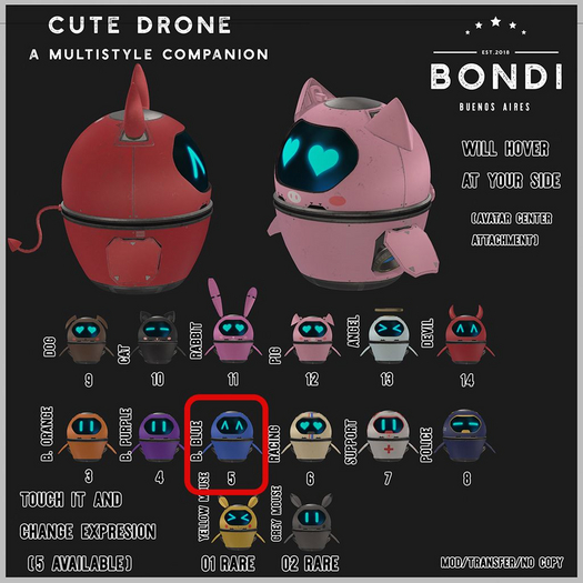 5.BONDI . Cute Drone . Basic Blue